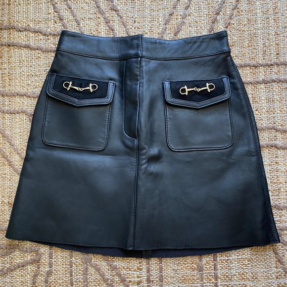 Maje Jelfie Leather Horsebit mini skirt - Picture 2 of 11